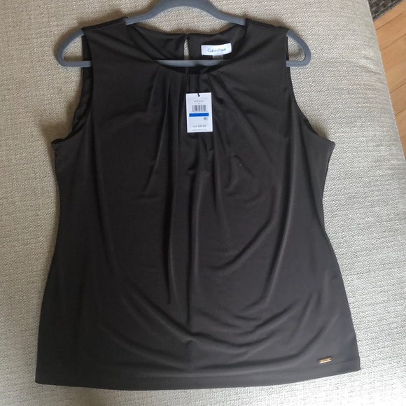 Brown Calvin Kelvin Sleeveless Blouse NWB - Picture 4 of 5